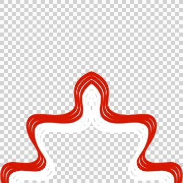 Red White Smooth Wavy Bottom Border Graphic Stock Illustration