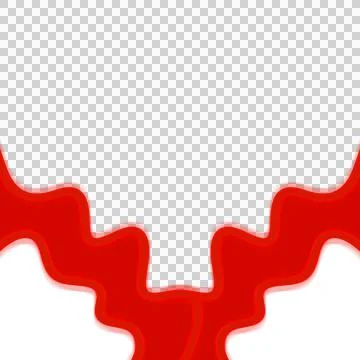 Red White Smooth Wavy Bottom Border Graphic Stock Illustration