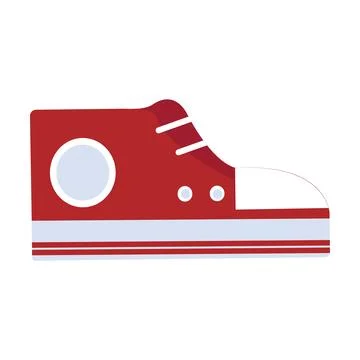 Red White Sneaker Icon Stock Illustration