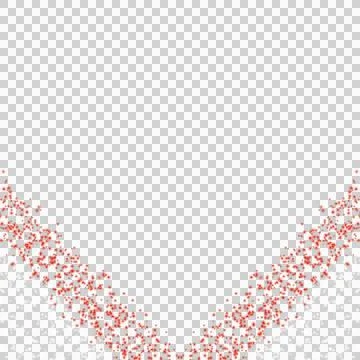 Red White Sparse Grainy Particle V Shape Bottom Border Stock Illustration