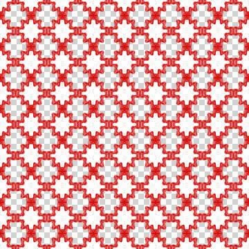 Red White Star Cross Geometric Seamless Pattern Stock Illustration