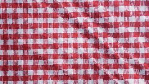 Red white tablecloth, picnic gingham Stock Footage 108468786