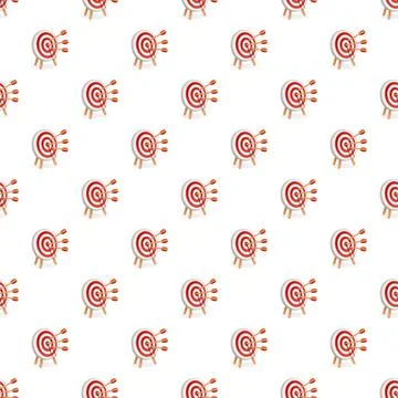 Red white target pattern seamless Stock Illustration