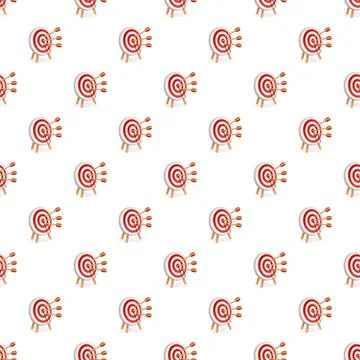 Red white target pattern seamless Stock Illustration