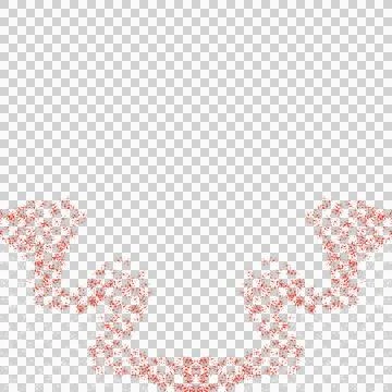 Red White Textured Particle Bottom Border Design Stock Illustration