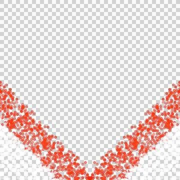 Red White Textured Particle V Shape Bottom Border Element Stock Illustration