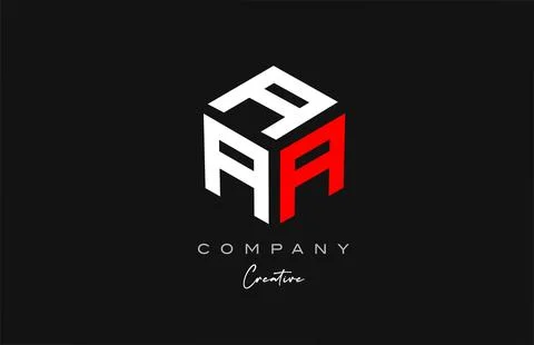 A red white three letter cube alphabet letter logo icon design. Creative te.. Stock Illustration