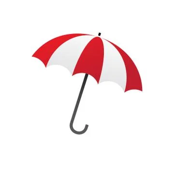 Red white umbrella Stock Illustration