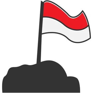 Red White Umbul Umbul Flag Stock Illustration