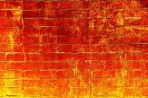 Red white wall background. The texture of the old brick wall is horizontal. B Stock Photos