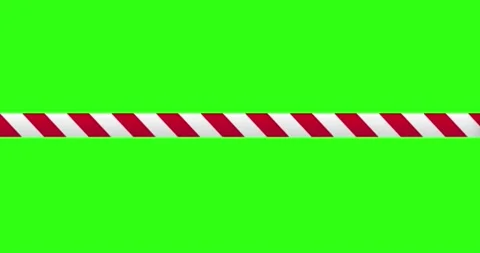 Red White Warning Tape And Police Line Animation Green Screen Stock-Footage 303383215