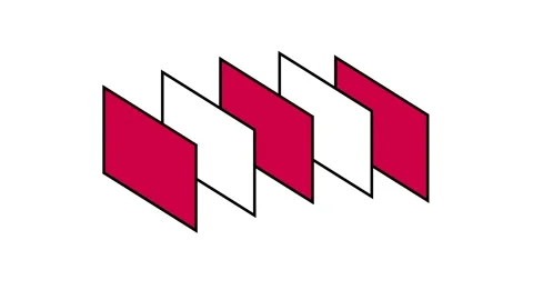 Red White Zigzag Flags Stock Footage 343508169