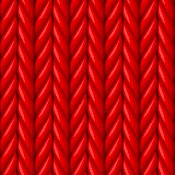Red Whool Knitted Seamless Pattern Texture. Vector Illustrazione stock