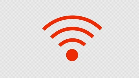 A red wifi icon concept loop animation video with alpha channel Stock Footage 266092039