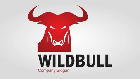 RED WILD BULL Stock Illustration