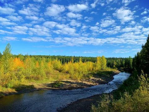 Red Willow River in the Fall Stock Photos