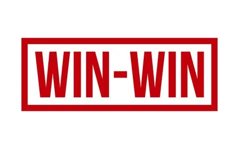 Red Win-Win Rubber Stamp Seal Vector Stock Illustration