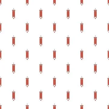 Red wind chimes repeating seamless pattern background Stock Illustration