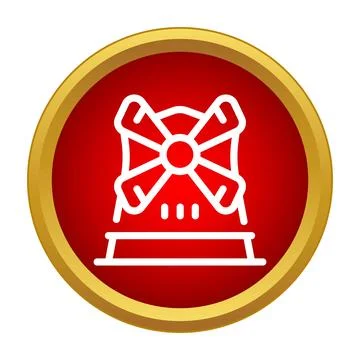 Red windmill icon representing entertainment and tourism 스톡 일러스트