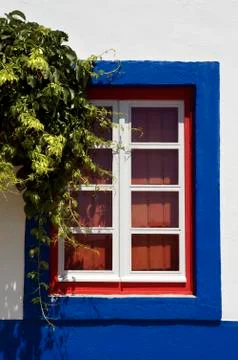 Red window Stock Photos
