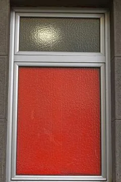 Red window privacy Stock Photos