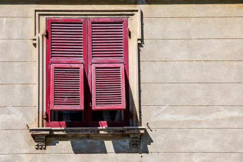 Red Window of Venice Stock Photos