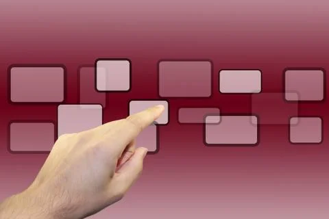 Red windows and hand Stock Illustration