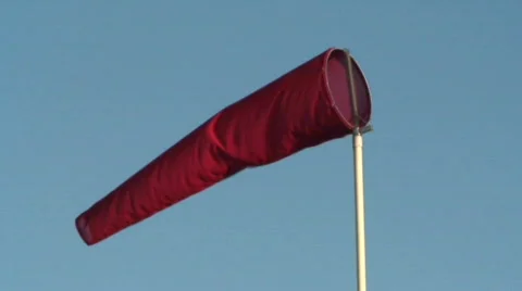 Red windsock 1 Stock Footage 81634