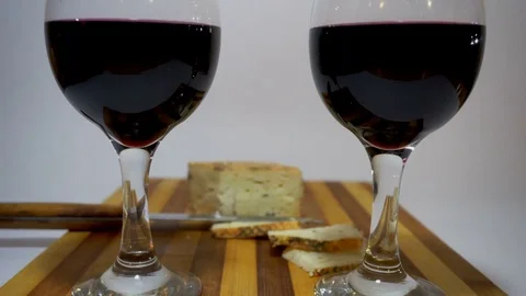 Red wine and cheese Stock Footage 83604145