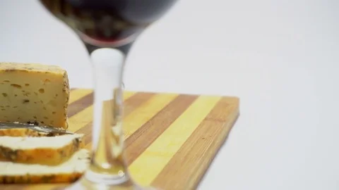 Red wine and cheese Stock Footage 83604905