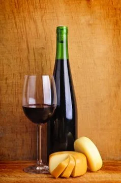 Red wine and cheese Stock Photos