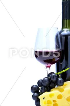 Red wine and cheese Stock Photos