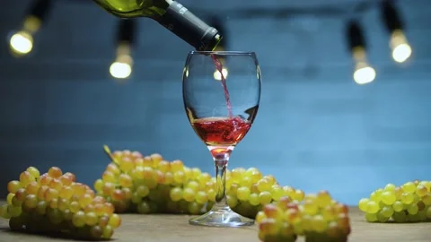 Red wine and grape Stock Footage 142880785