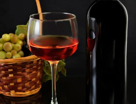 Red wine and grape Stock Photos