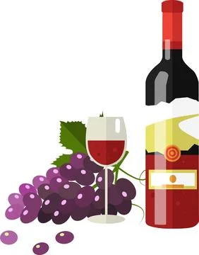 Red wine beverage vector icon isolated on white Stock Illustration