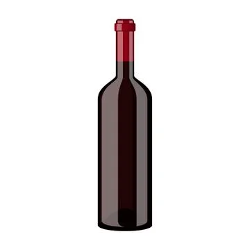 Red wine bottle icon isolated on white background. Vector illustration Stock Illustration
