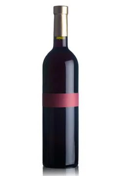 Red wine bottle isolated on white. High quality photo. Stock Photos