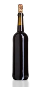 Red wine bottle Stock Photos
