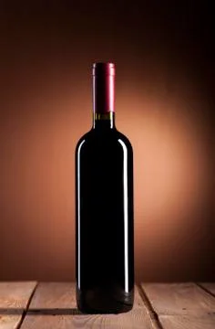 Red wine bottle Stock Photos