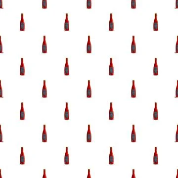 Red wine bottles creating a seamless repeating pattern 스톡 일러스트