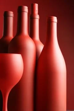 Red wine bottles Stock Photos