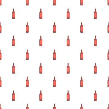 Red wine bottles seamless pattern illustrating beverages Stock Illustration