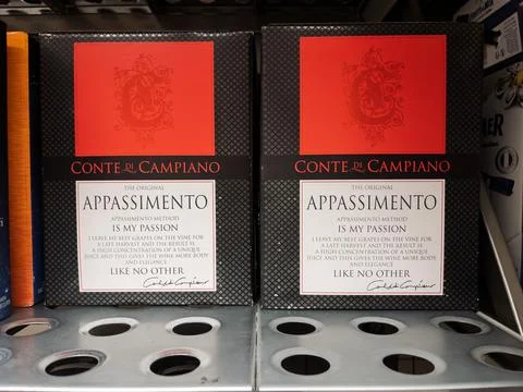 Red Wine Box Packaging Design for Appassimento Stock Photos