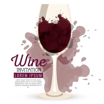 Red wine cup label Stock Illustration