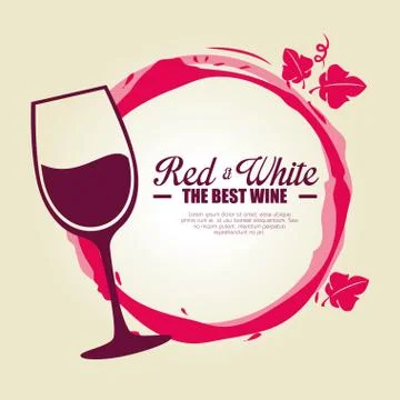 Red wine cup label Stock Illustration
