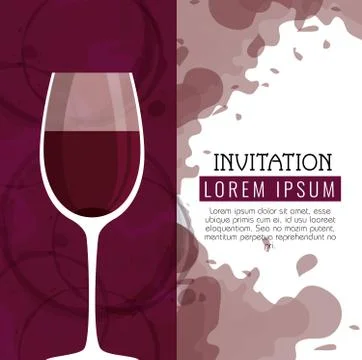 Red wine cup label Stock Illustration