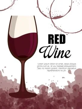 Red wine cup label Stock Illustration