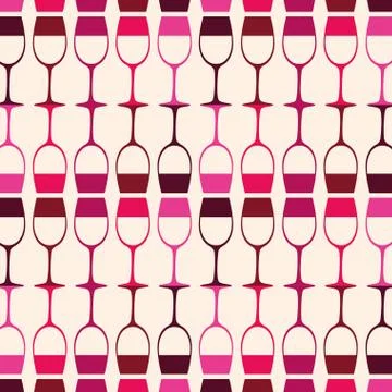 Red wine cups pattern Stock Illustration