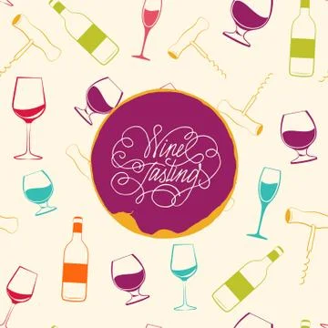 Red wine drops over text paper background. Illustrazione stock