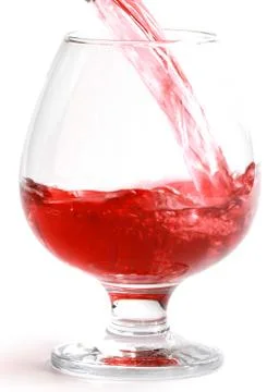 Red wine flow when pouring Stock Photos